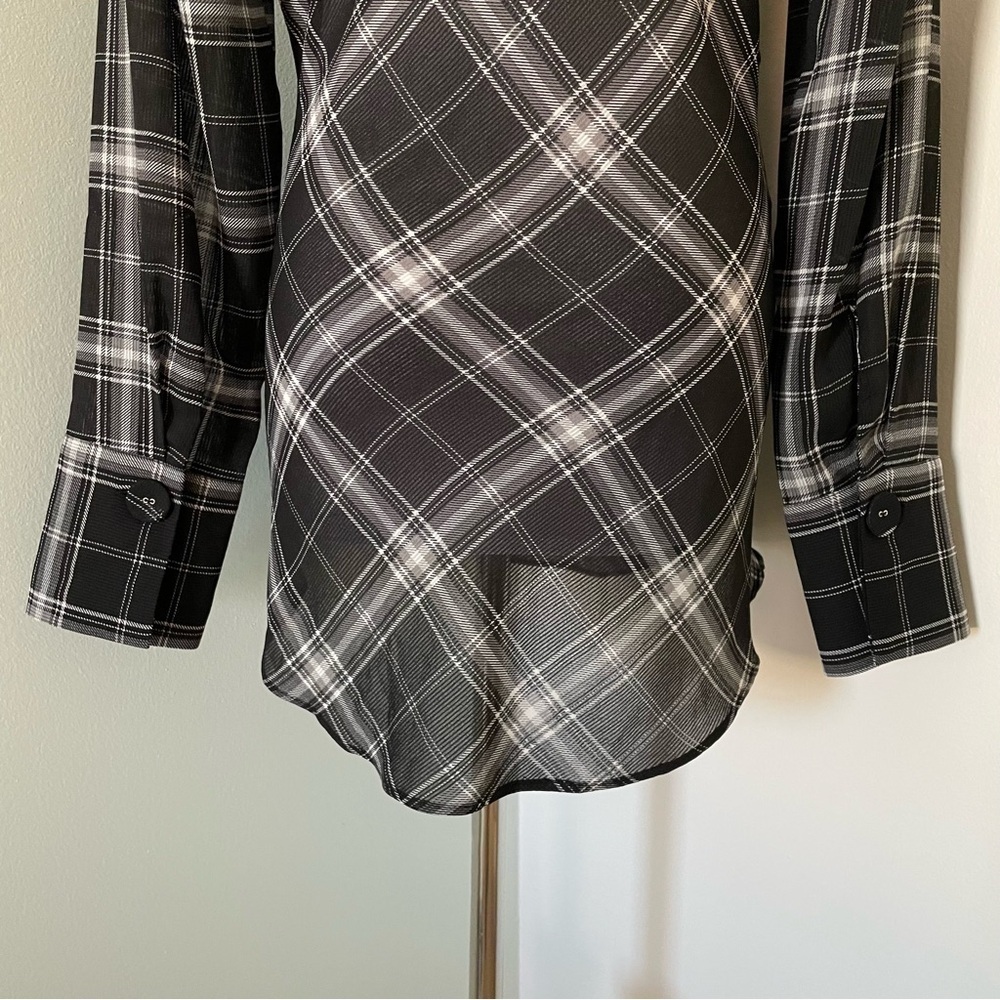 Laundry by Shelli Segal Checked Twisted Blouse Size M - Picture 11 of 13